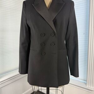 Mango Classic Black Double-Breasted Blazer